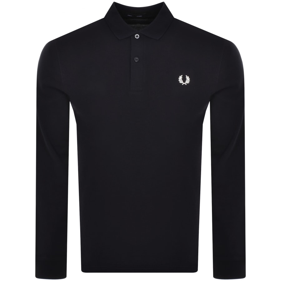 Fred Perry Long Sleeved Pique Polo T Shirt Navy | Mainline